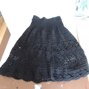 City DKNY Black crochet/knit skirt